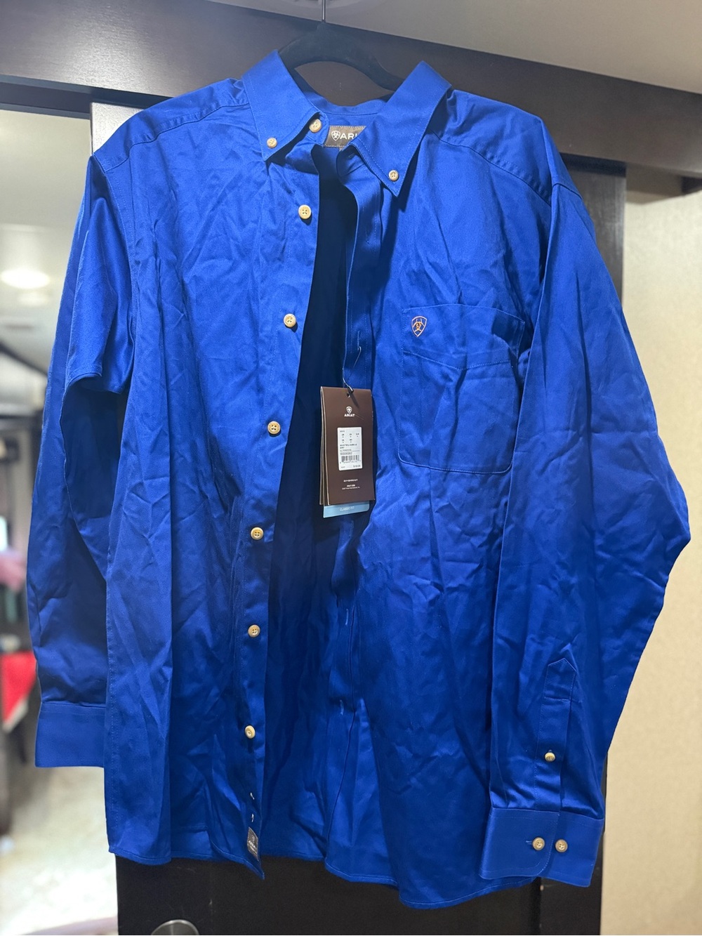 NWT Ariat Men's Classic Button-Down Shirt - Royal Blue